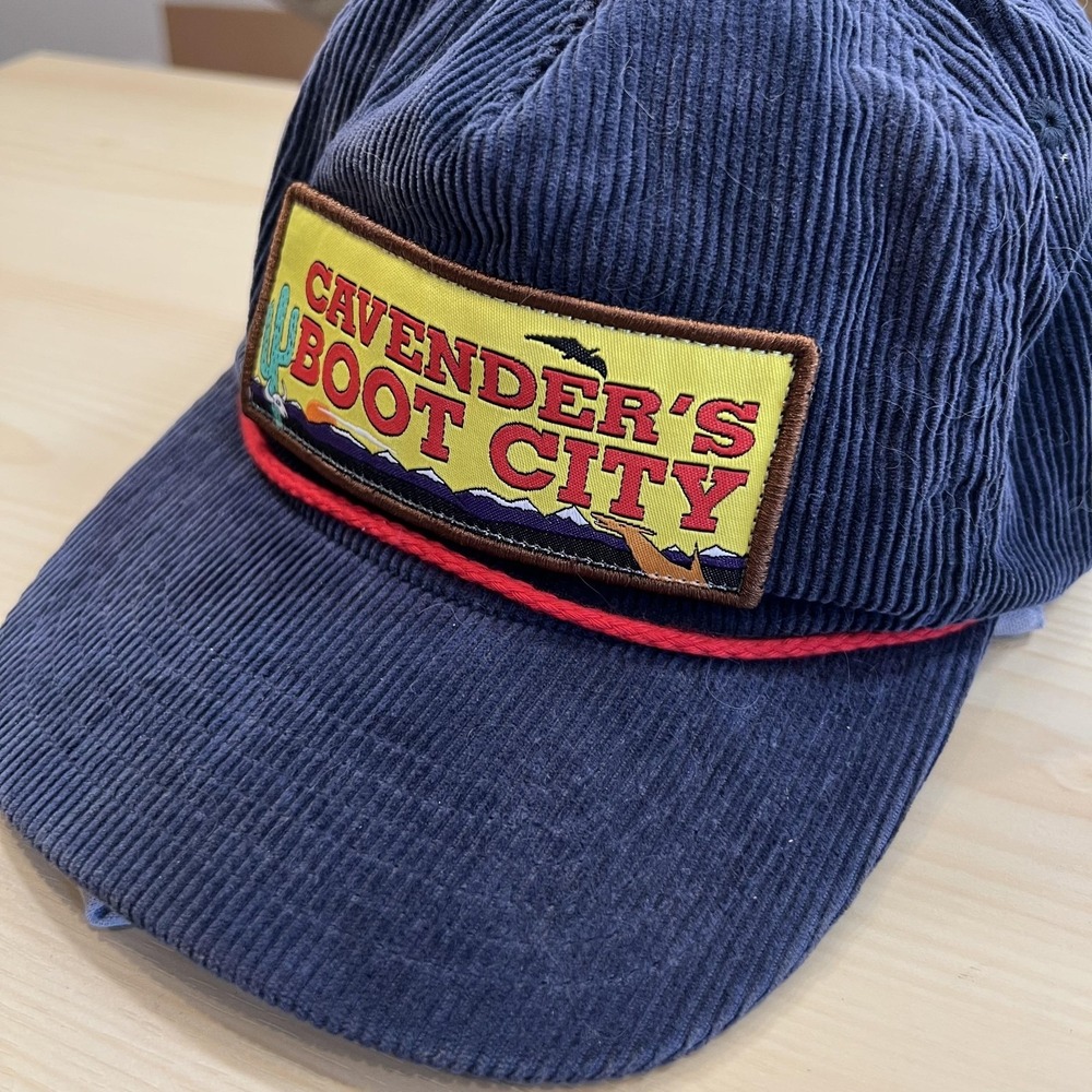 Cavender's Boot City Hat‎ Cap Snap Back Mens One Size Blue Corduroy Rope Western